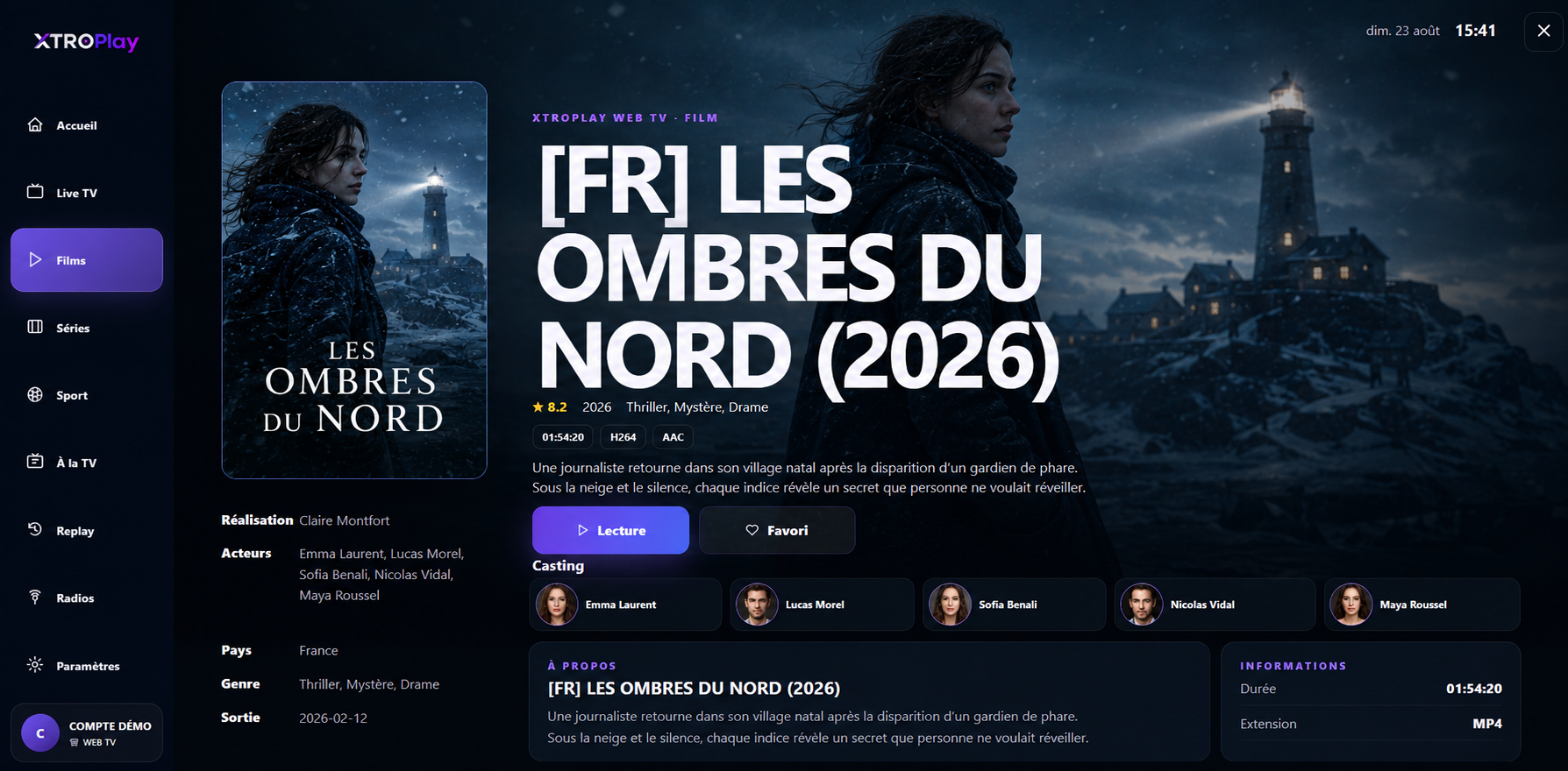 Fiches films — All information before playback