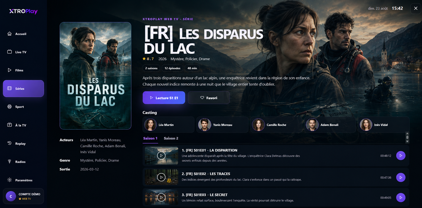 Series & épisodes — Simple season-by-season navigation